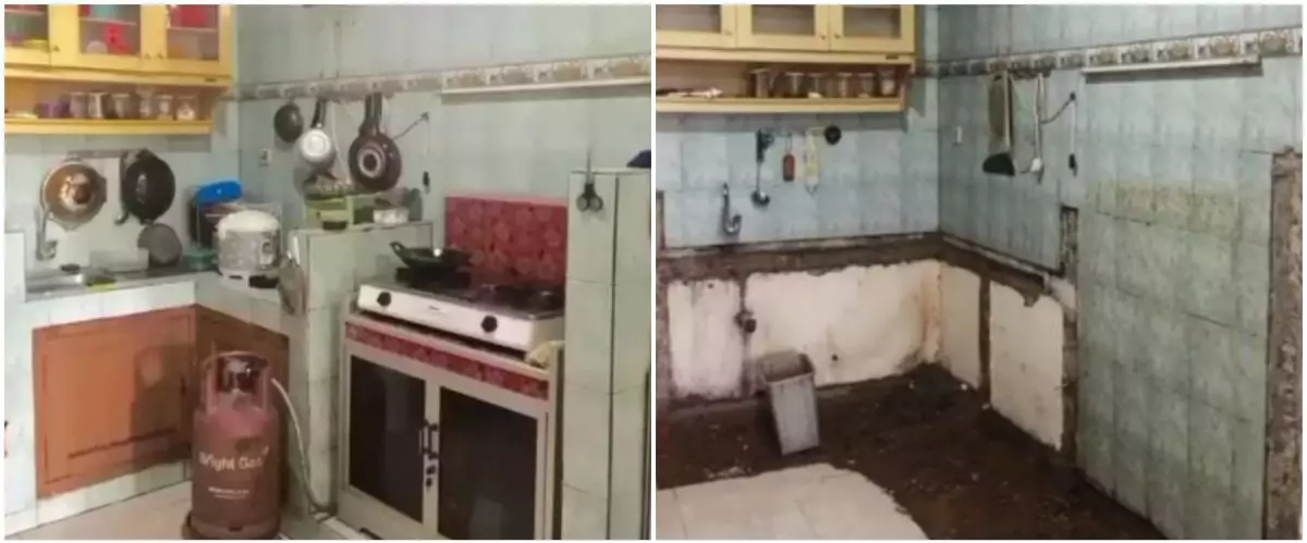 Dapur kumuh bak tak terawat dimakeover jadi mewah pakai kitchen set, hasilnya bikin tetangga menjerit