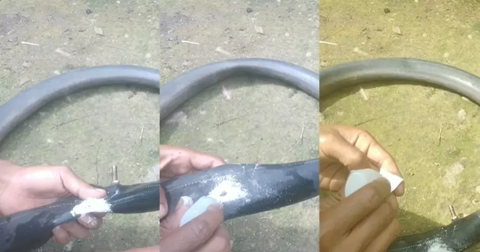 Trik bapak-bapak menambal ban bocor ini antimainstream © Berbagai sumber