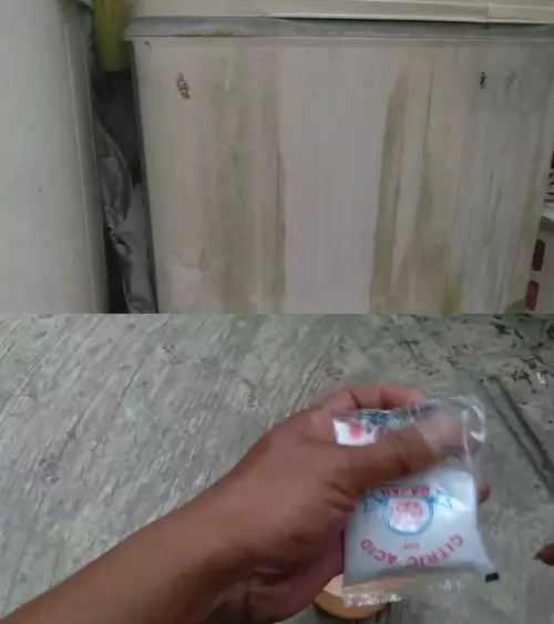 bersihkan noda membandel badan mesin cuci © YouTube