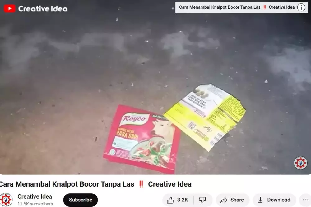 Cara cepat menambal knalpot motor © YouTube