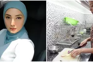 Tak lagi jadi artis kini fokus jadi pengusaha, 9 potret dapur Della Puspita ini interiornya luas pol