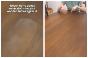 Tak perlu pakai sabun, trik ampuh hilangkan noda air di meja kayu ini cuma butuh alat sederhana