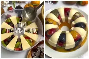 Lebih menempel sempurna, ini trik agar puding lapis tak mudah jebol dan bercampur di tiap lapisannya