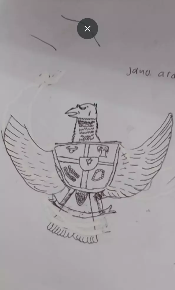 potret hasil gambar burung garuda anak kelas 6 SD © berbagai sumber