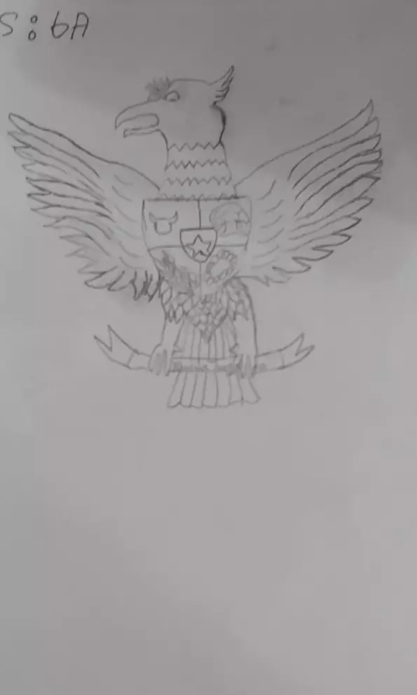 potret hasil gambar burung garuda anak kelas 6 SD © berbagai sumber