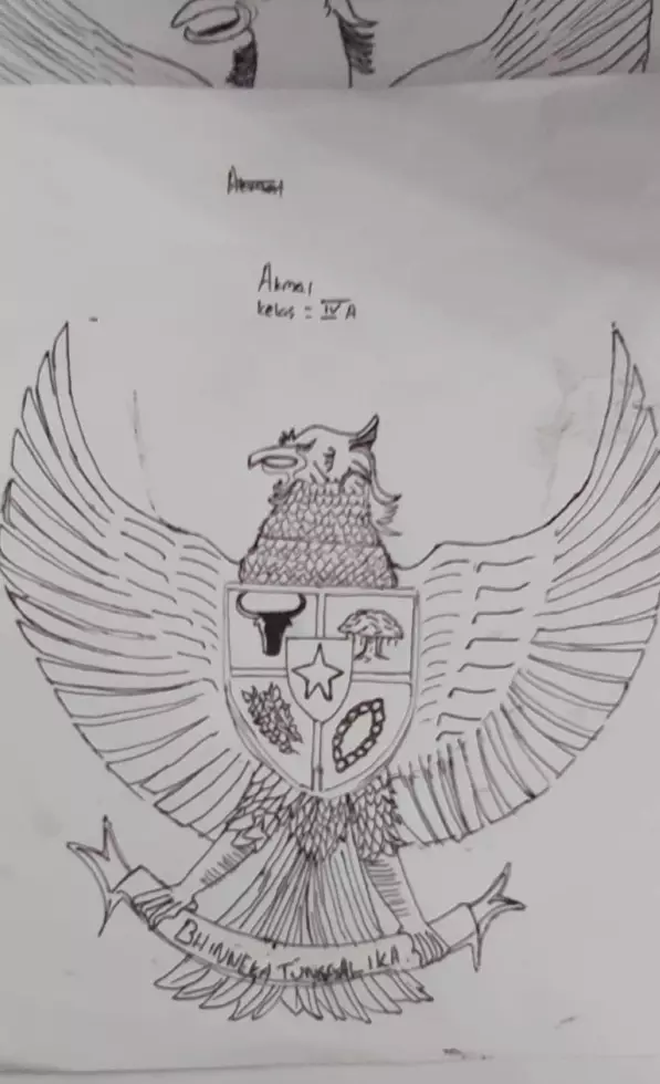 potret hasil gambar burung garuda anak kelas 6 SD © berbagai sumber