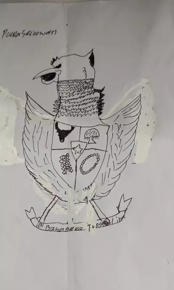 potret hasil gambar burung garuda anak kelas 6 SD © berbagai sumber