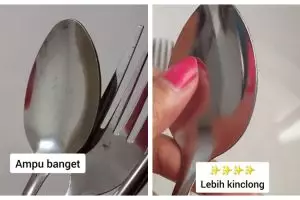 Trik bersihkan sendok kusam berkarat hanya pakai 2 bahan dapur, hasilnya auto kinclong seperti baru