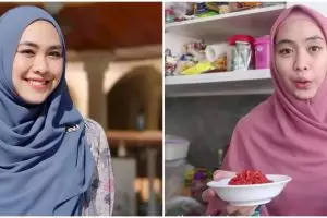 Dapur minimalis Oki Setiana Dewi dilengkapi ruang makan dengan pintu sekat untuk pria, ini 9 potretnya