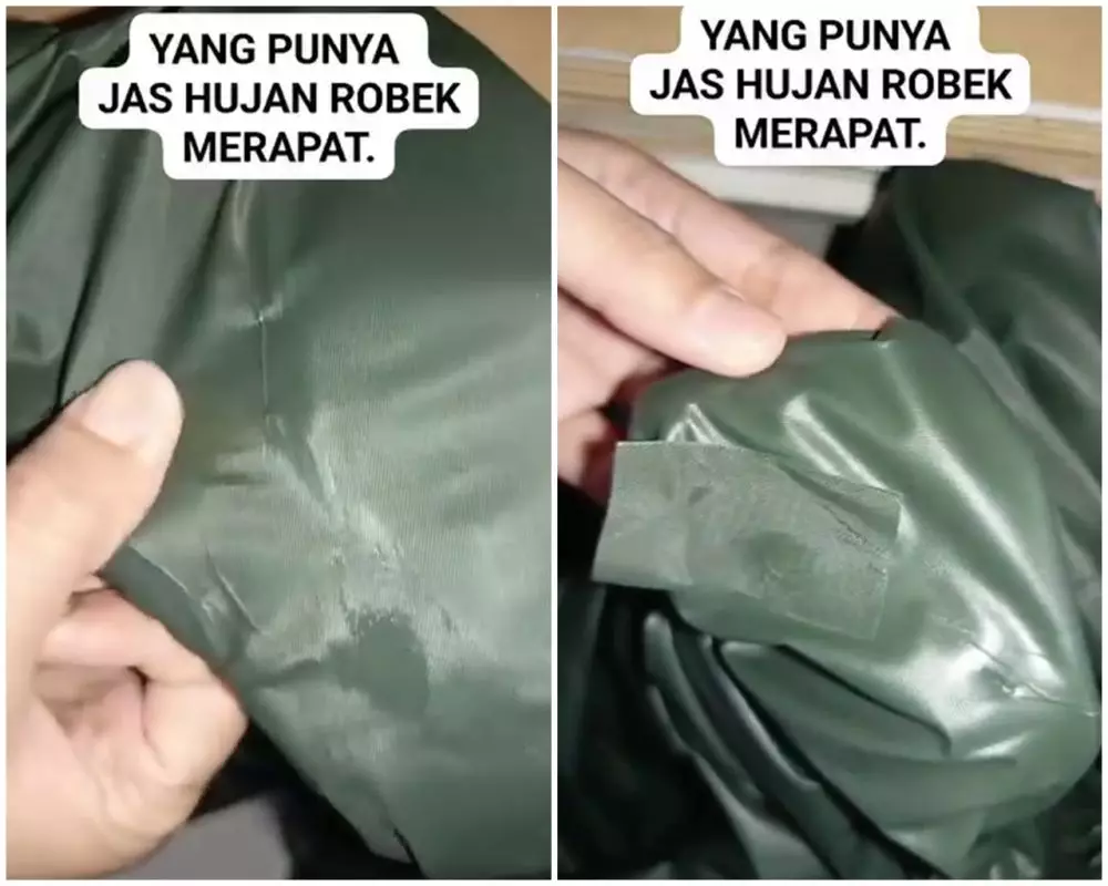 Cara mudah menambal jas hujan sobek © Instagram Cara mudah menambal jas hujan sobek © Instagram