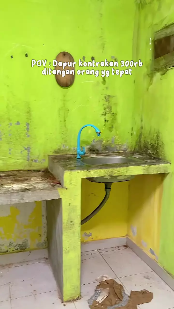 makeover dapur buluk jadi estetik tanpa kitchen set © 2025 Facebook