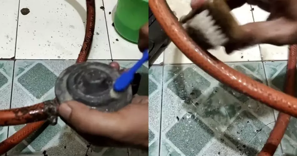 Cara simpel bersihkan selang gas LPG © YouTube Cara simpel bersihkan selang gas LPG © YouTube