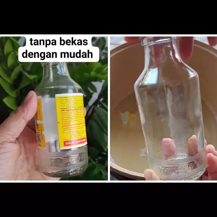 Cara menghilangkan stiker di botol kaca agar bersih dari sisa lem, tanpa diolesi minyak