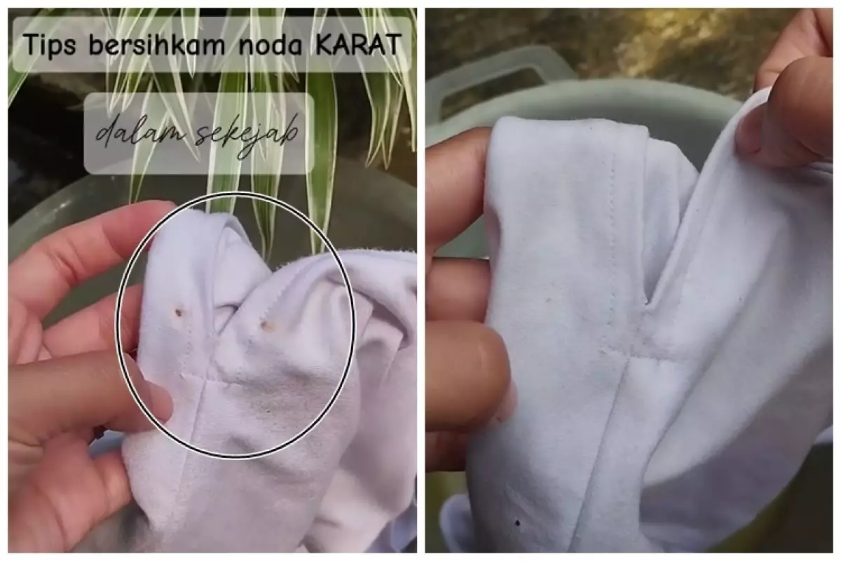 Cara mencuci noda karat di pakaian putih ini langsung hilang dalam sekejap meski tanpa disikat