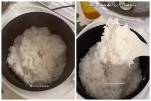 Bukan diberi minyak dan jeruk nipis, ini trik masak nasi agar hasilnya lebih pulen dan tak cepat bau