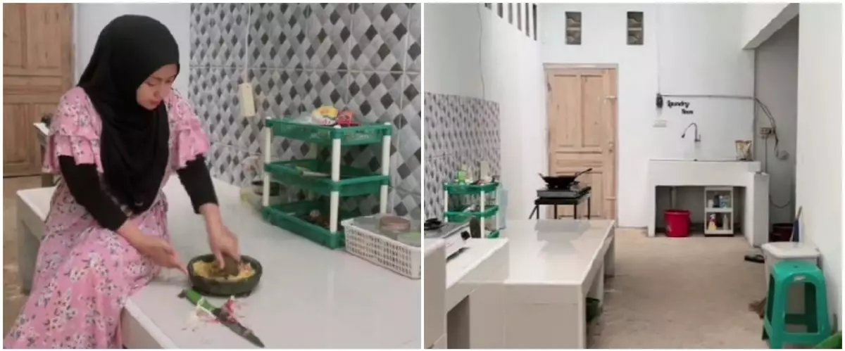 9 Potret dapur beralas semen ini interiornya antimainstream, wastafelnya bikin emak-emak auto mupeng
