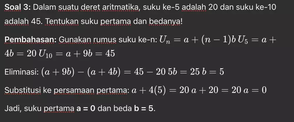 5 Contoh soal deret aritmatika, lengkap dengan pembahasannya © 2025 brilio.net