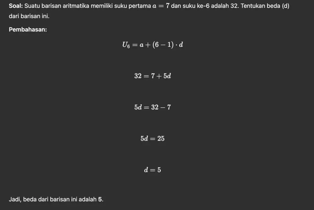 Contoh soal barisan aritmatika © 2025 techno.id Contoh soal barisan aritmatika © 2025 techno.id