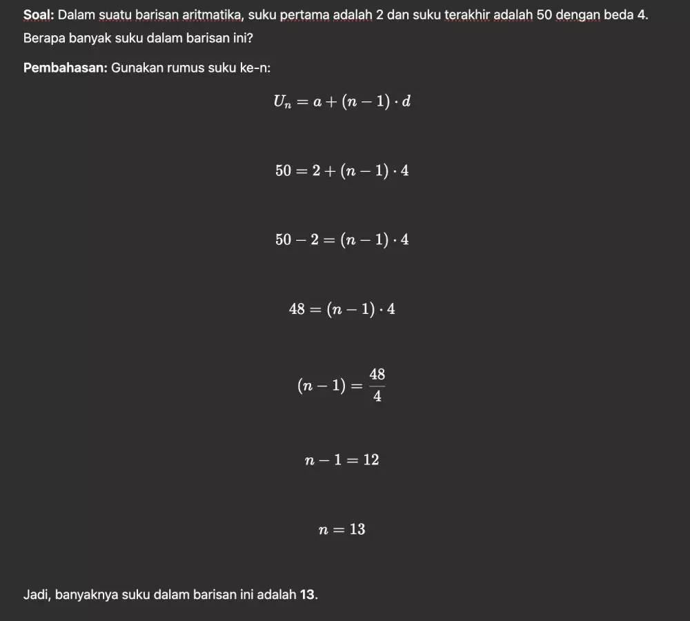 Contoh soal barisan aritmatika © 2025 techno.id Contoh soal barisan aritmatika © 2025 techno.id