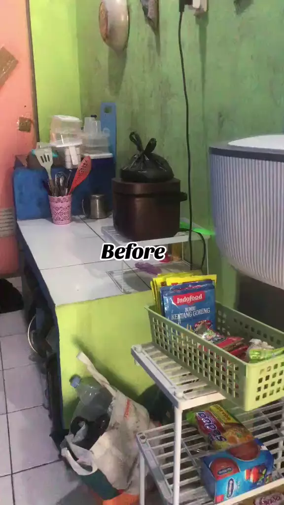 dapur kos buluk segaris jadi estetik tanpa kitchen set © 2025 TikTok