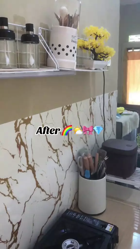 dapur kos buluk segaris jadi estetik tanpa kitchen set © 2025 TikTok