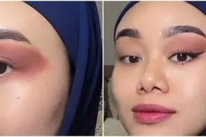 Trik perbaiki eyeshadow ngeblok dan berantakan ini auto rapi tanpa diberi bedak, pakai 2 alat ini