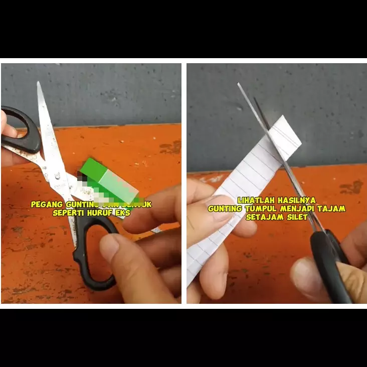 Trik jitu agar gunting tumpul dan berkarat jadi setajam silet lagi pakai 1 alat sederhana