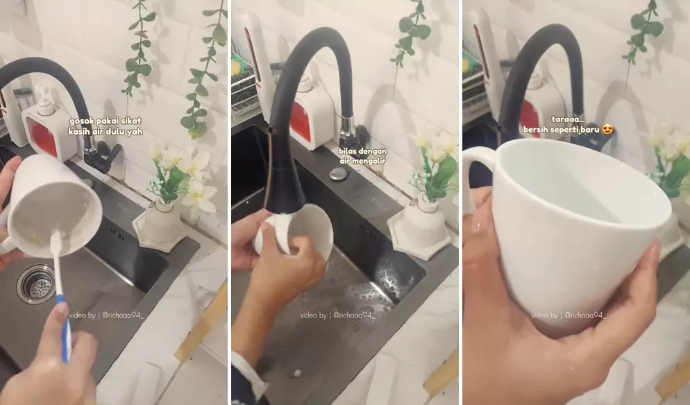 mencuci gelas berkerak pakai pasta gigi © 2025 TikTok