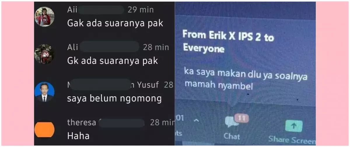 11 Chat lucu saat Zoom Meeting ini bacanya bikin cekikikan, kelakuannya receh abis