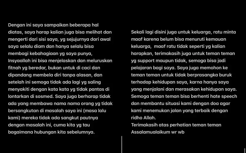 Ratu Sofya beberkan masalah keluarganya © Instagram Ratu Sofya beberkan masalah keluarganya © Instagram