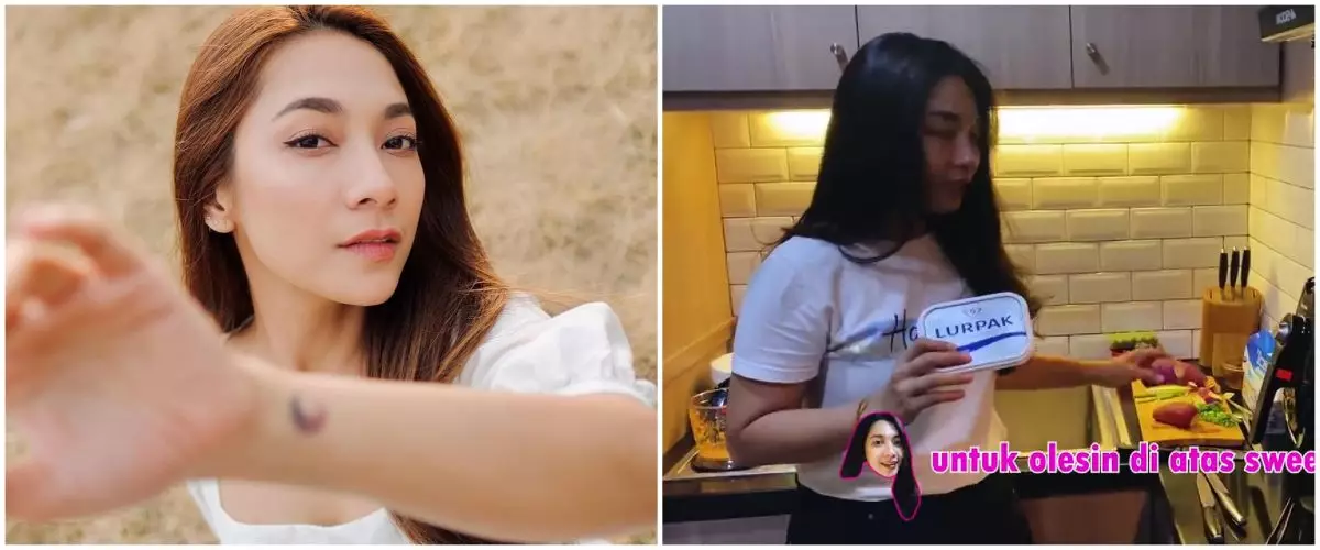 Dekorasi cermin bikin ruangan kian luas, 9 potret dapur Dinda Kirana dengan kabinet kamuflase