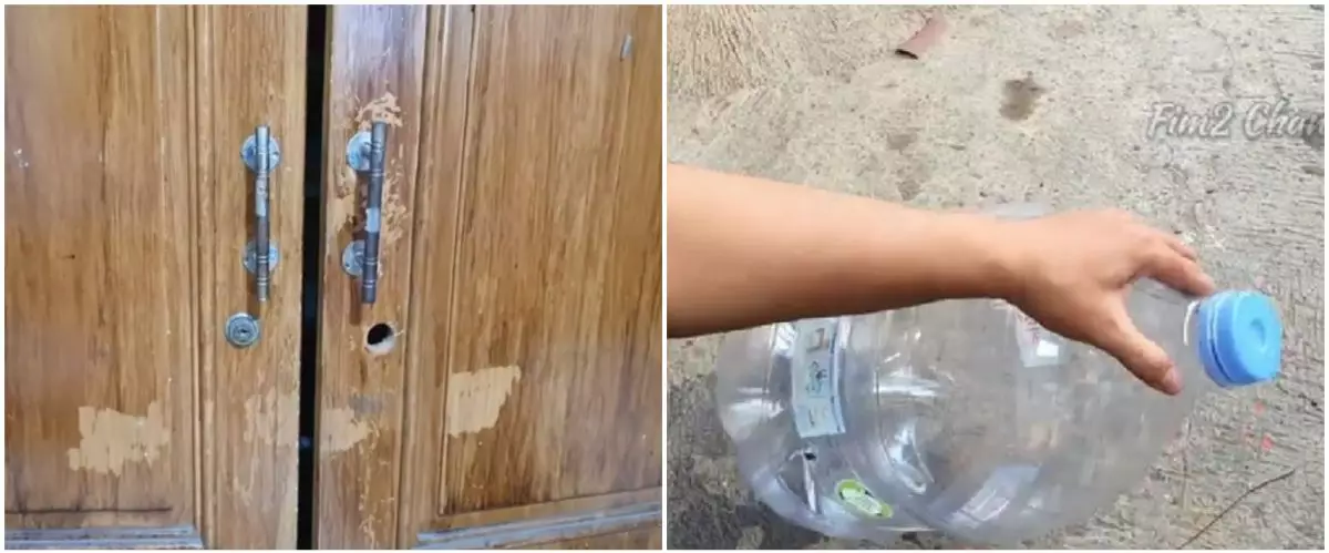 Cara unik pria sulap botol galon bekas jadi pengunci pintu lemari ini kreatifnya bikin melongo