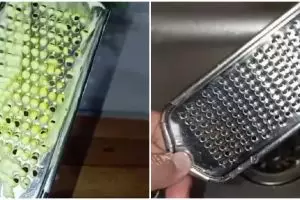 Trik hilangkan noda kunyit di parutan keju pakai 1 peralatan mandi, auto bersih cuma dalam 5 menit