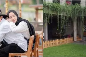 Artis tapi tak gengsi punya rumah mepet sawah, 9 potret dapur kayu Cella Kotak langsung hadap taman