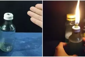 Trik pria bikin lilin dari botol bekas dan campuran air sabun, ide kreatifnya layak diacungi jempol