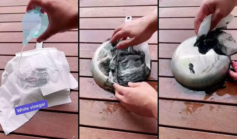 trik bersihkan pantat wajan berkerak gosong tanpa sitrun © 2025 TikTok