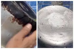 Tak direndam air panas, ini trik mudah membersihkan kerak gosong di pantat panci pakai 1 sampah dapur