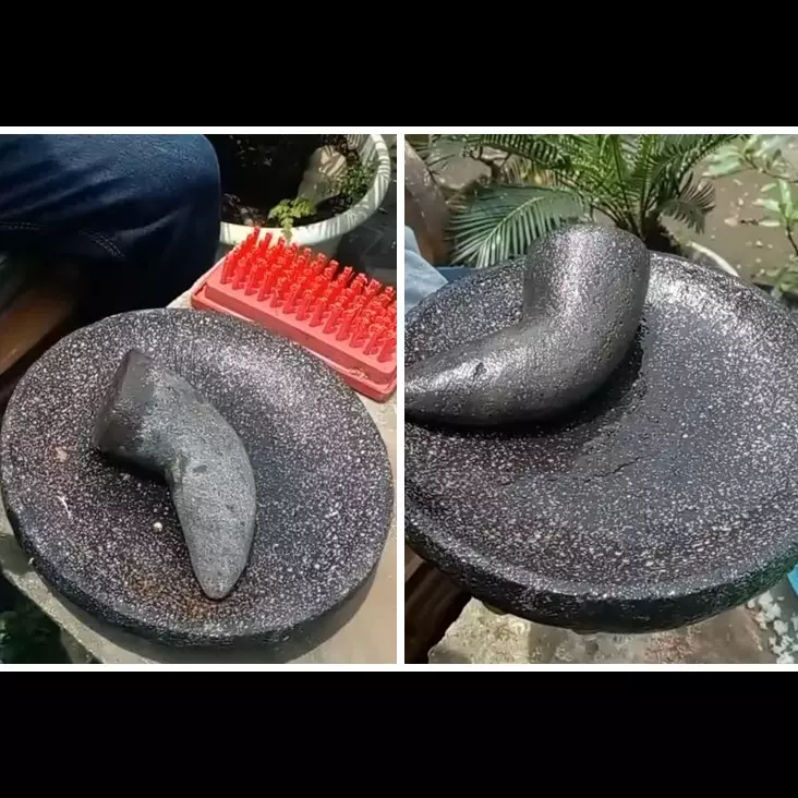 Trik mudah agar cobek batu tak bau dan bekas bumbu hilang, tanpa dicuci sabun