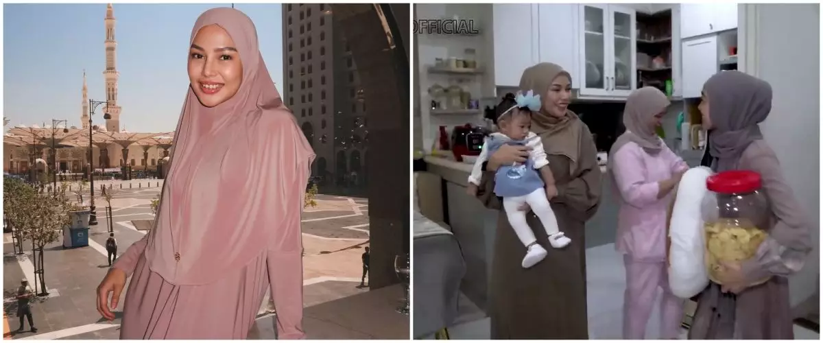 Terlihat mewah ada meja dari granit, intip 9 potret dapur Dara Arafah desainnya serba abu-abu