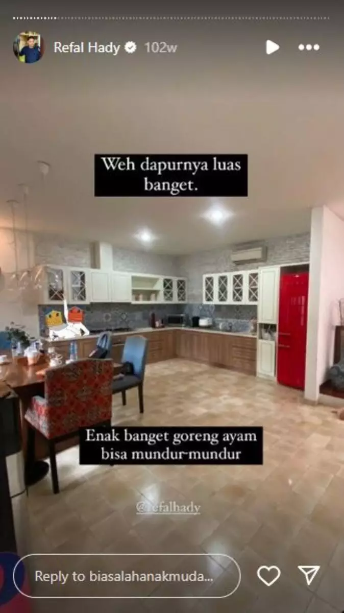 dapur rumah refal hady © 2024 Instagram