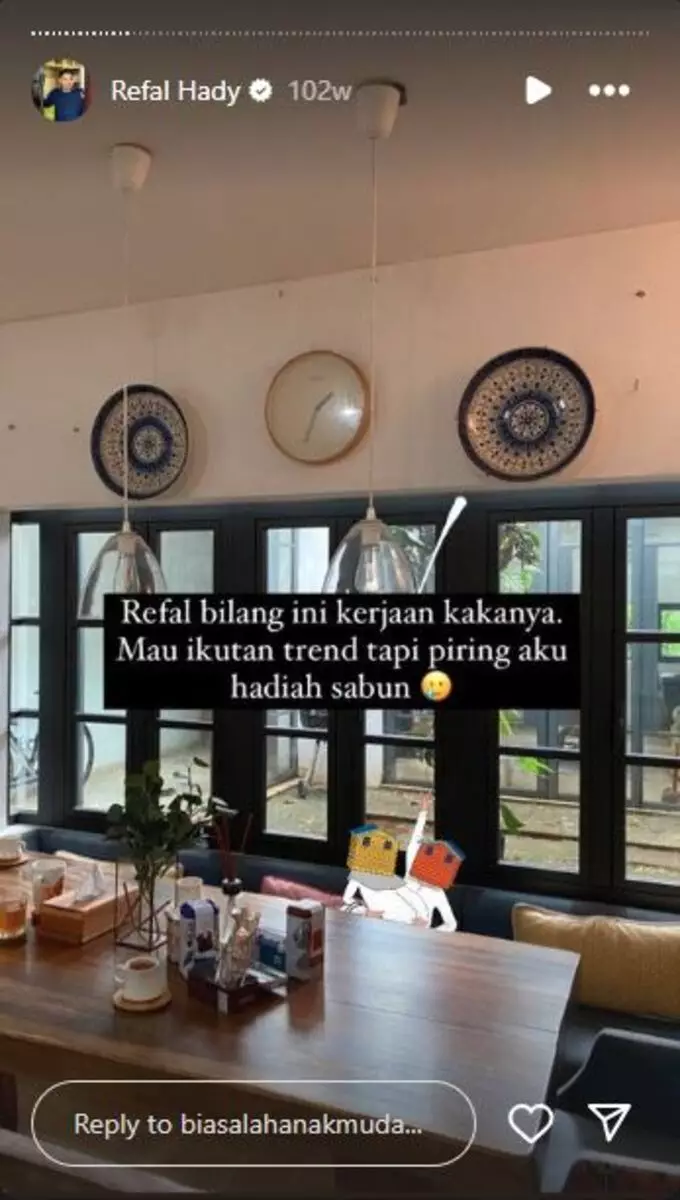 dapur rumah refal hady © 2024 Instagram