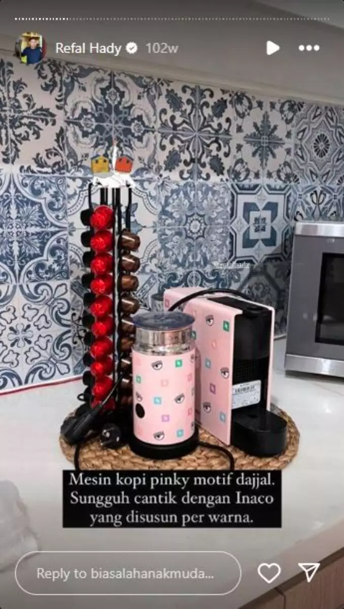 dapur rumah refal hady © 2024 Instagram
