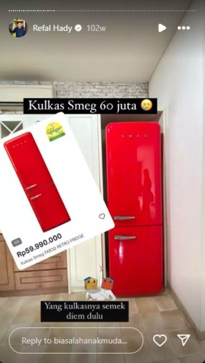 dapur rumah refal hady © 2024 Instagram