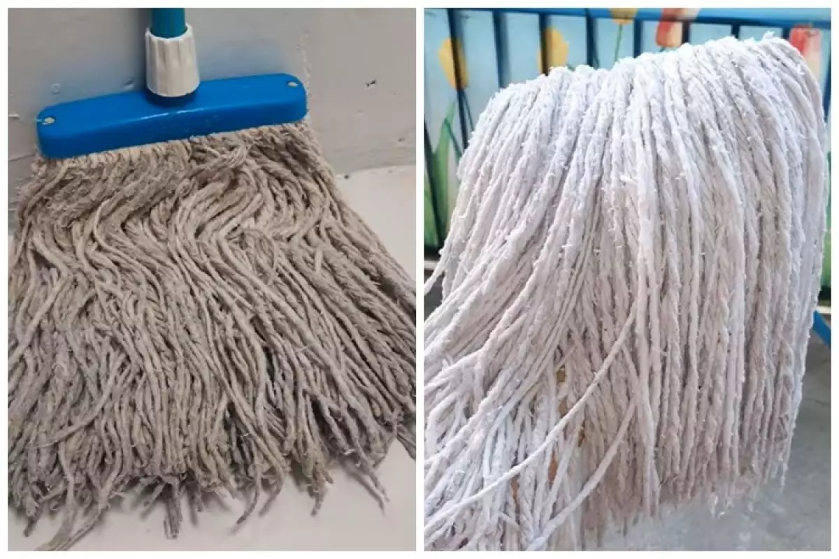 Trik simpel agar kain pel dekil buluk jadi putih bersih dan tak bikin jijik, cuma tambah 2 bahan masak