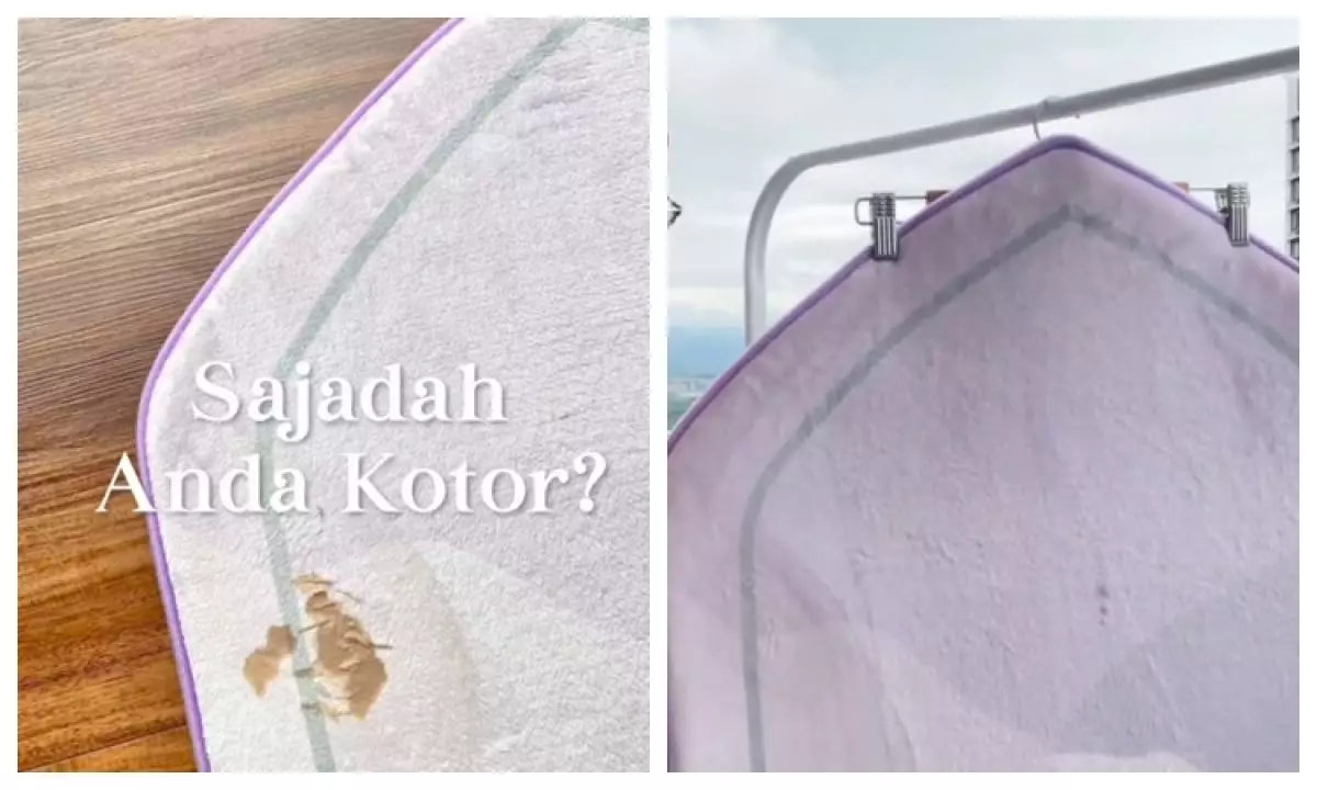 Tak perlu dicuci secara menyeluruh, begini trik bersihkan noda pada sajadah tanpa rusak kain