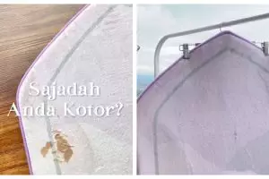 Tak perlu dicuci secara menyeluruh, begini trik bersihkan noda pada sajadah tanpa rusak kain
