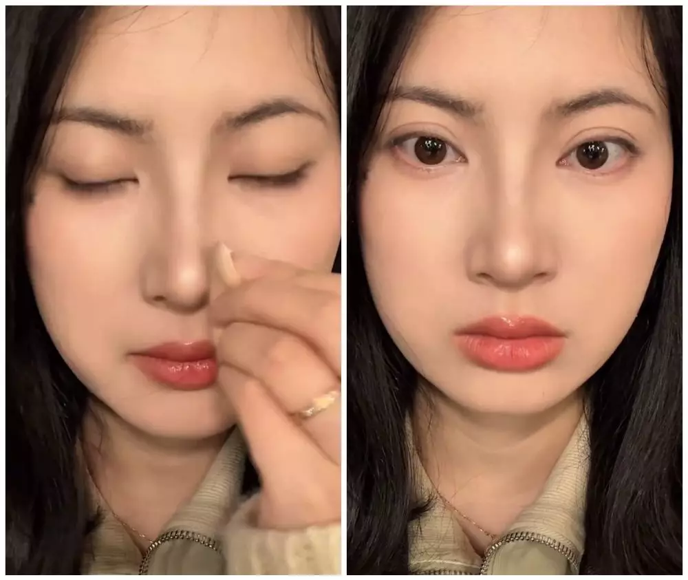 trik gambar kontur hidung © Instagram