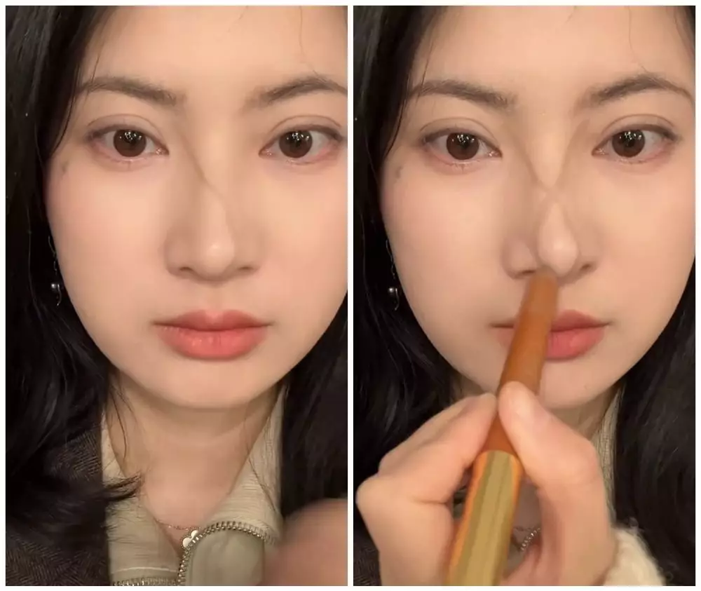 trik gambar kontur hidung © Instagram