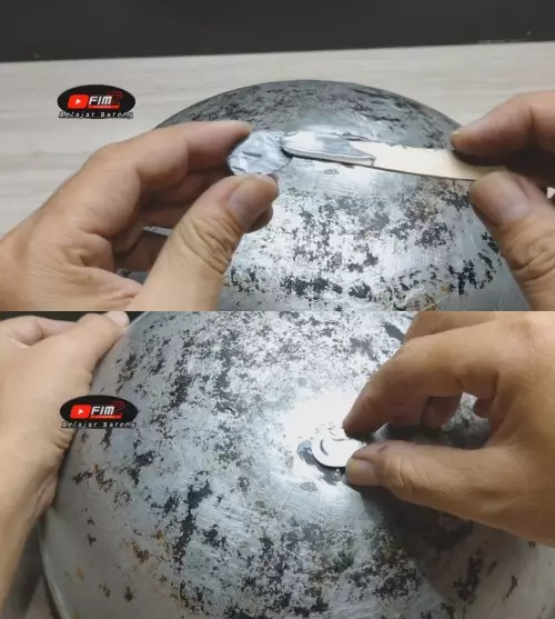 Trik menambal wajan bolong tanpa modal © YouTube