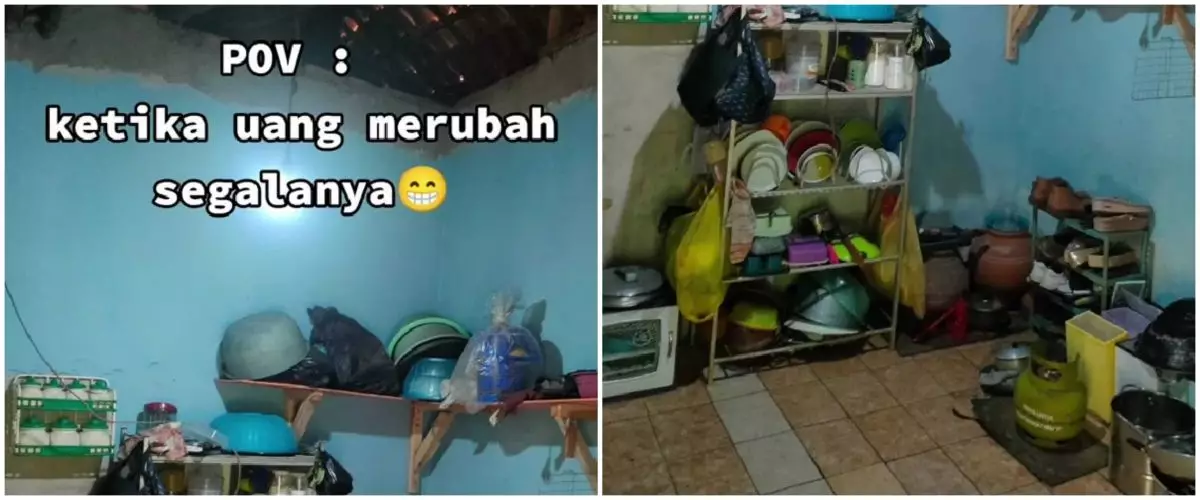 Dapur kumuh tak terawat dimakeover jadi estetik ada mini bar, 9 potretnya sampai dikira beda tempat